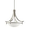 Olympia 3-Light Antique Pewter Contemporary Kitchen Inverted Pendant Hanging Light with Satin Etched Glass by KICHLER -Kichler Sales antique pewter kichler chandeliers 3278ap 64 1000