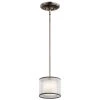 Tallie 1-Light Antique Pewter Transitional Kitchen Mini Pendant Hanging Light with White Translucent Organza Outer Shade by KICHLER -Kichler Sales antique pewter kichler pendant lights 43152ap 64 1000