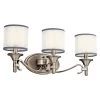 Lacey 3-Light Antique Pewter Bathroom Vanity Light with Satin Etched Glass by KICHLER -Kichler Sales antique pewter kichler vanity lighting 45283ap 64 1000