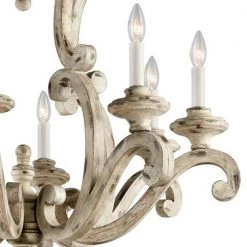 Hayman Bay 8-Light Antique White Farmhouse Candlestick Dining Room Chandelier by KICHLER -Kichler Sales antique white kichler chandeliers 43265daw 1f 1000
