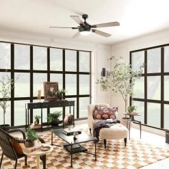 Humble 60 in. Integrated LED Indoor Anvil Iron Downrod Mount Ceiling Fan with Wall Control by KICHLER -Kichler Sales anvil iron kichler ceiling fans with lights 300415avi 44 1000