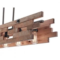 Cuyahoga Mill 5-Light Anvil Iron Farmhouse Dining Room Linear Chandelier by KICHLER -Kichler Sales anvil iron kichler chandeliers 44229avi 1f 1000