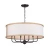 Heddle 6-Light Anvil Iron and Beech Vintage Dining Room Chandelier with Fabric Shade by KICHLER -Kichler Sales anvil iron kichler chandeliers 52466avi 64 1000