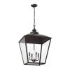 Dame 4-Light Anvil Iron Vintage Lantern Foyer Pendant Hanging Light with Clear Glass by KICHLER -Kichler Sales anvil iron kichler chandeliers 52475avi 64 1000