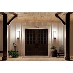 Camden 22.5 in. 2-Light Anvil Iron Outdoor Light Wall Sconce with Opal Etched Glass (1-Pack) by KICHLER -Kichler Sales anvil iron kichler outdoor sconces 49121avi 1f 1000