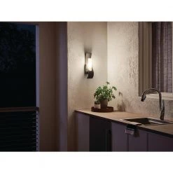 Zolder 17 in. 1-Light Architectural Bronze Outdoor Light Halogen Wall Sconce with Satin Etched Cased Opal Glass (1-Pack) by KICHLER -Kichler Sales architectural bronze kichler outdoor sconces 49149az 44 1000