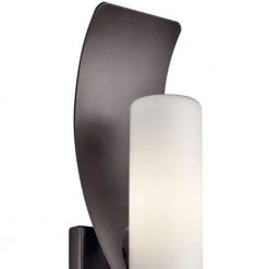 Zolder 17 in. 1-Light Architectural Bronze Outdoor Light Halogen Wall Sconce with Satin Etched Cased Opal Glass (1-Pack) by KICHLER -Kichler Sales architectural bronze kichler outdoor sconces 49149az c3 1000
