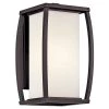 Bowen 13 in. 1-Light Architectural Bronze Outdoor Light Wall Sconce with Satin Etched Cased Opal Glass (1-Pack) by KICHLER -Kichler Sales architectural bronze kichler outdoor sconces 49337az 64 1000