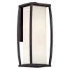 Bowen 18 in. 1-Light Architectural Bronze Outdoor Light Wall Sconce with Satin Etched Cased Opal Glass (1-Pack) by KICHLER