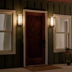 Pacific Edge 16.5 in. 1-Light Architectural Bronze Outdoor Light Wall Cylinder with Cased Opal Glass (1-Pack) by KICHLER -Kichler Sales architectural bronze kichler outdoor sconces 49346az 1f 1000