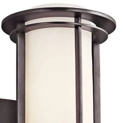 Pacific Edge 16.5 in. 1-Light Architectural Bronze Outdoor Light Wall Cylinder with Cased Opal Glass (1-Pack) by KICHLER -Kichler Sales architectural bronze kichler outdoor sconces 49346az c3 1000