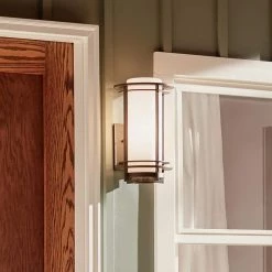 Pacific Edge 16.5 in. 1-Light Architectural Bronze Outdoor Light Wall Cylinder with Cased Opal Glass (1-Pack) by KICHLER -Kichler Sales architectural bronze kichler outdoor sconces 49346az fa 1000