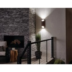 Estella 2-Light Textured Architectural Bronze Integrated LED Outdoor Light Wall Sconce (1-Pack) by KICHLER -Kichler Sales architectural bronze kichler outdoor sconces 49608aztled 44 1000