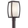 Bowen 1-Light Architectural Bronze Outdoor Lamp Post Light with Satin Etched Cased Opal Glass (1-Pack) by KICHLER -Kichler Sales architectural bronze kichler post light sets 49342az 64 1000