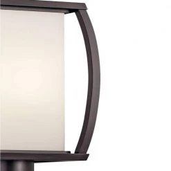 Bowen 1-Light Architectural Bronze Outdoor Lamp Post Light with Satin Etched Cased Opal Glass (1-Pack) by KICHLER -Kichler Sales architectural bronze kichler post light sets 49342az c3 1000