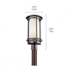 Pacific Edge 1-Light Architectural Bronze Outdoor Lamp Post Light with Satin Etched Cased Opal Glass (1-Pack) by KICHLER 12 Pacific Edge 1-Light Architectural Bronze Outdoor Lamp Post Light with Satin Etched Cased Opal Glass (1-Pack) by KICHLER -Kichler Sales architectural bronze kichler post light sets 49349az 44 1000