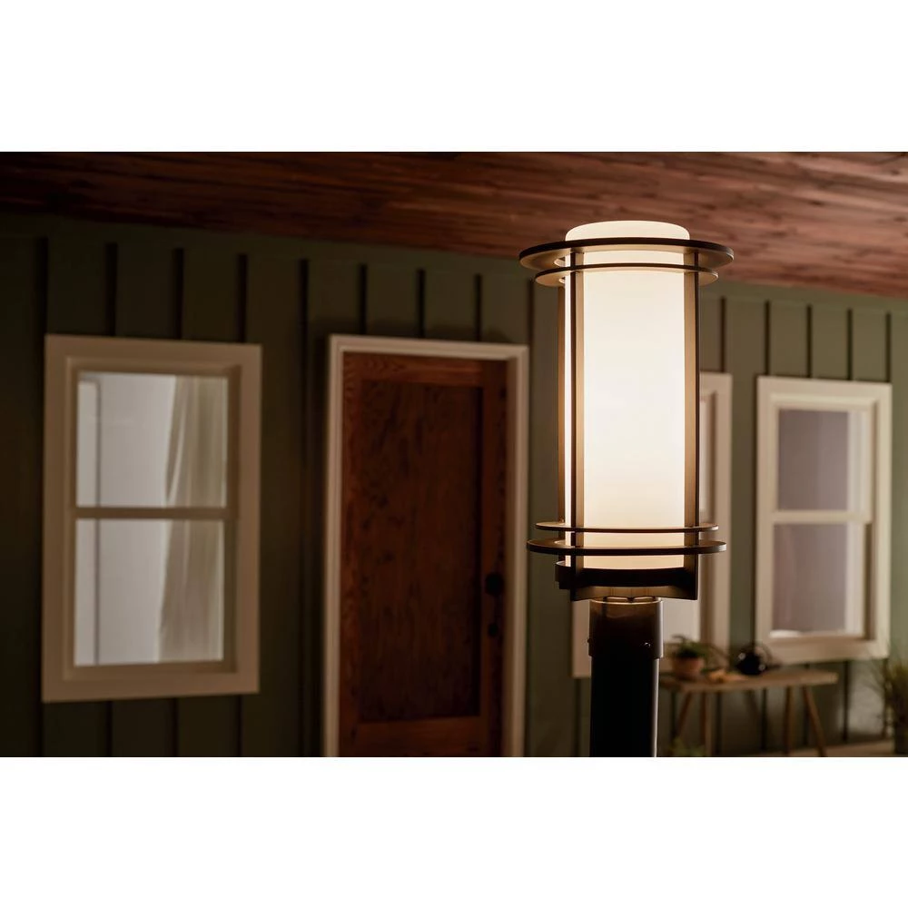 Pacific Edge 1-Light Architectural Bronze Outdoor Lamp Post Light with Satin Etched Cased Opal Glass (1-Pack) by KICHLER 6 Pacific Edge 1-Light Architectural Bronze Outdoor Lamp Post Light with Satin Etched Cased Opal Glass (1-Pack) by KICHLER - Image 4