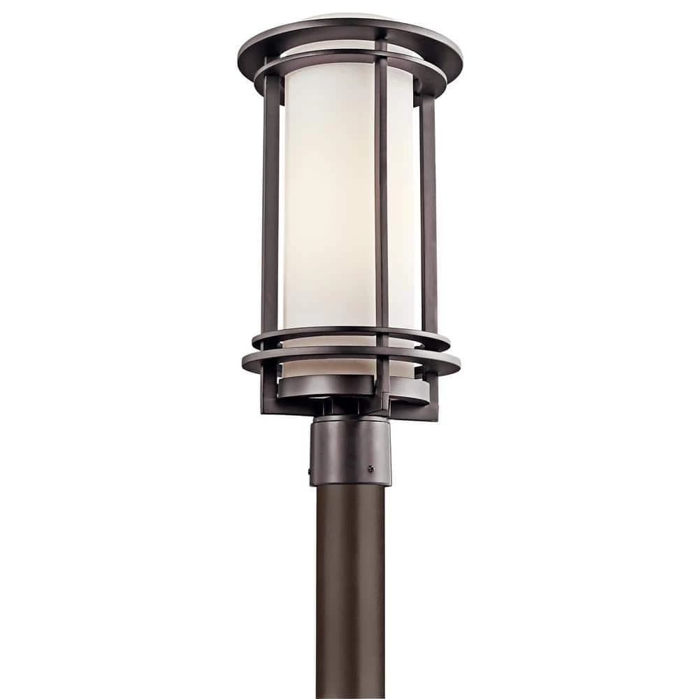Pacific Edge 1-Light Architectural Bronze Outdoor Lamp Post Light with Satin Etched Cased Opal Glass (1-Pack) by KICHLER 3 Pacific Edge 1-Light Architectural Bronze Outdoor Lamp Post Light with Satin Etched Cased Opal Glass (1-Pack) by KICHLER