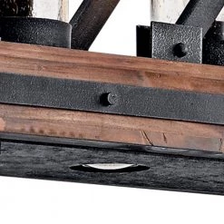 Colerne 5-Light Auburn Stained Rectangle Rectangle Farmhouse Dining Room Linear Chandelier with Clear Seeded Glass Shade by KICHLER -Kichler Sales auburn stained kichler chandeliers 43491aub 4f 1000