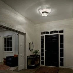 Grand Bank 2-Light Auburn Stained Drum Hallway Semi-Flush Mount Ceiling Light with Seeded Glass by KICHLER -Kichler Sales auburn stained kichler flush mount lights 44100aub 76 1000