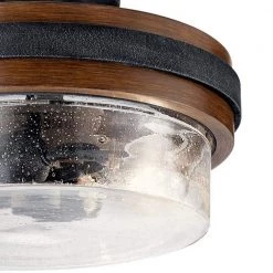 Grand Bank 2-Light Auburn Stained Drum Hallway Semi-Flush Mount Ceiling Light with Seeded Glass by KICHLER -Kichler Sales auburn stained kichler flush mount lights 44100aub c3 1000