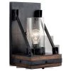 Colerne 1-Light Auburn Stained Bathroom Indoor Wall Sconce with Clear Seeded Glass Shade by KICHLER -Kichler Sales auburn stained kichler vanity lighting 43436aub 64 1000