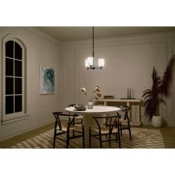 Shailene 3-Light Black Transitional Dining Room Mini Chandelier with Satin Etched Glass Shade by KICHLER -Kichler Sales black kichler chandeliers 43670bk fa 1000