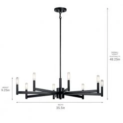 Erzo 8-Light Black Contemporary Candlestick Dining Room Chandelier by KICHLER 14 Erzo 8-Light Black Contemporary Candlestick Dining Room Chandelier by KICHLER -Kichler Sales black kichler chandeliers 43857bk 44 1000