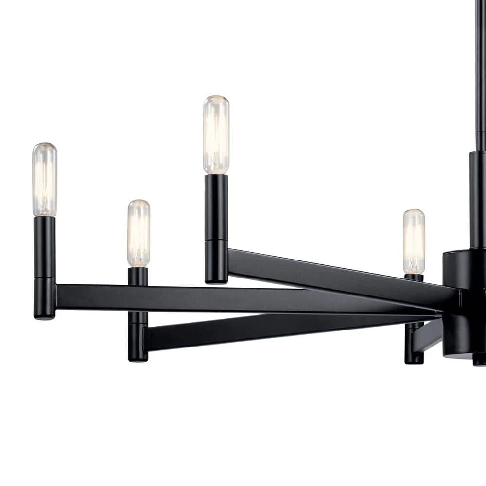 Erzo 8-Light Black Contemporary Candlestick Dining Room Chandelier by KICHLER 6 Erzo 8-Light Black Contemporary Candlestick Dining Room Chandelier by KICHLER - Image 4