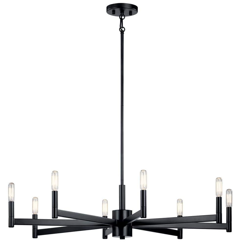 Erzo 8-Light Black Contemporary Candlestick Dining Room Chandelier by KICHLER 3 Erzo 8-Light Black Contemporary Candlestick Dining Room Chandelier by KICHLER