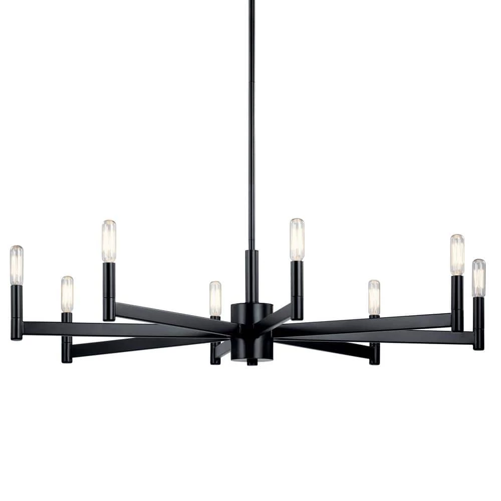 Erzo 8-Light Black Contemporary Candlestick Dining Room Chandelier by KICHLER 5 Erzo 8-Light Black Contemporary Candlestick Dining Room Chandelier by KICHLER - Image 3