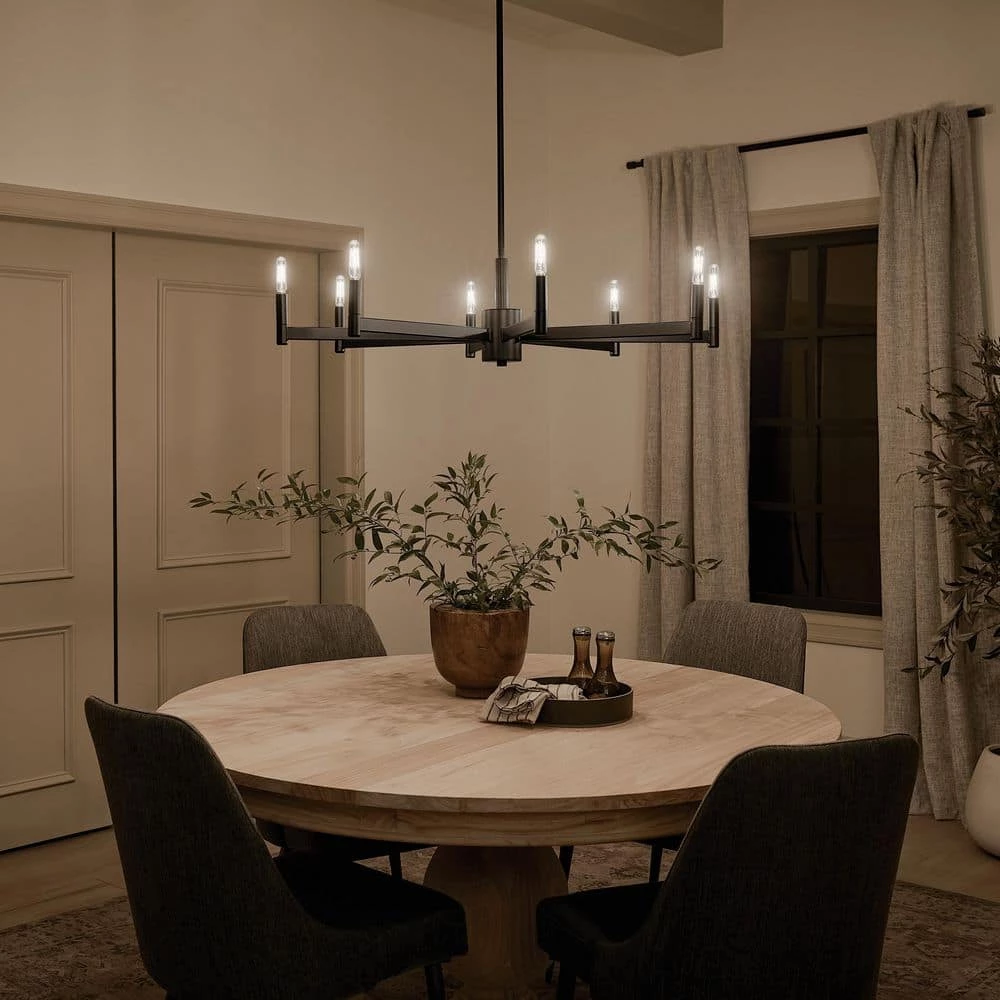 Erzo 8-Light Black Contemporary Candlestick Dining Room Chandelier by KICHLER 9 Erzo 8-Light Black Contemporary Candlestick Dining Room Chandelier by KICHLER - Image 7