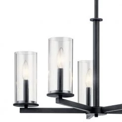Crosby 5-Light Black Chandelier with Clear Glass Shade by KICHLER 8 Crosby 5-Light Black Chandelier with Clear Glass Shade by KICHLER -Kichler Sales black kichler chandeliers 43999bk 4f 1000