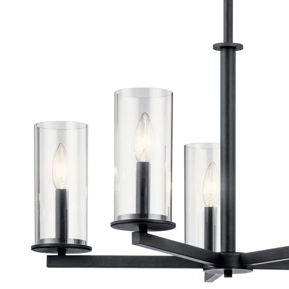 Crosby 5-Light Black Chandelier with Clear Glass Shade by KICHLER 5 Crosby 5-Light Black Chandelier with Clear Glass Shade by KICHLER - Image 3