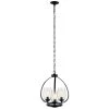Tuscany 3-Light Black Farmhouse Dining Room Mini Cage Chandelier with Clear Seeded Glass Shade by KICHLER -Kichler Sales black kichler chandeliers 44059bk 64 1000