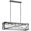Moorgate 7-Light Black Farmhouse Dining Room Rectangle Cage Linear Chandelier with Clear Glass Shade by KICHLER -Kichler Sales black kichler chandeliers 44082bk 64 1000