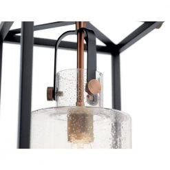 Kitner 3-Light Black Vintage Industrial Dining Room Linear Cage Chandelier with Clear Seeded Glass Shade by KICHLER 17 Kitner 3-Light Black Vintage Industrial Dining Room Linear Cage Chandelier with Clear Seeded Glass Shade by KICHLER -Kichler Sales black kichler chandeliers 52033bk 44 1000