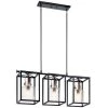 Kitner 3-Light Black Vintage Industrial Dining Room Linear Cage Chandelier with Clear Seeded Glass Shade by KICHLER 1 Kitner 3-Light Black Vintage Industrial Dining Room Linear Cage Chandelier with Clear Seeded Glass Shade by KICHLER -Kichler Sales black kichler chandeliers 52033bk 64 1000