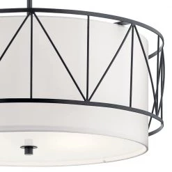 Birkleigh 4-Light Black Transitional Kitchen Pendant Hanging Light with Satin Etched Glass by KICHLER -Kichler Sales black kichler chandeliers 52072bk 4f 1000