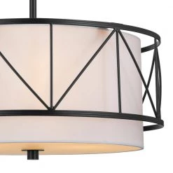 Birkleigh 18 in. 3-Light Black Art Deco Kitchen Convertible Pendant Hanging Light/Semi Flush by KICHLER -Kichler Sales black kichler chandeliers 52075bk 4f 1000