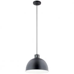 Zailey 12.5 in. 1-Light Black Contemporary Kitchen Pendant Hanging Light by KICHLER