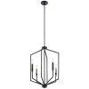 Armand 4-Light Black with Bronze Accent Candlestick Contemporary Foyer Pendant Hanging Light by KICHLER