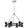 Baland 31 in. 12-Light Integrated LED Black Mid-Century Modern Circle Dining Room Chandelier by KICHLER -Kichler Sales black kichler chandeliers 52418bkled 64 1000