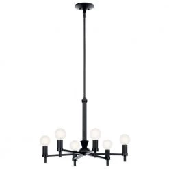 Torvee 25 in. 6-Light Black Art Deco Dining Room Chandelier by KICHLER