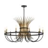 Baile 10-Light Natural Brass and Black Vintage Dining Room Chandelier by KICHLER -Kichler Sales black kichler chandeliers 52459bk 64 1000