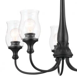 Melis 5-Light Black Vintage Dining Room Chandelier with Clear Glass Shades by KICHLER -Kichler Sales black kichler chandeliers 52468bk 4f 1000