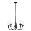 Melis 5-Light Black Vintage Dining Room Chandelier with Clear Glass Shades by KICHLER -Kichler Sales black kichler chandeliers 52468bk 64 1000