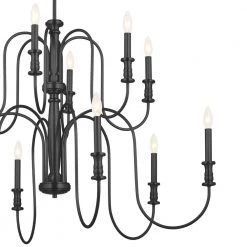 Karthe 12-Light Black Vintage Dining Room Chandelier by KICHLER 13 Karthe 12-Light Black Vintage Dining Room Chandelier by KICHLER -Kichler Sales black kichler chandeliers 52472bk 4f 1000