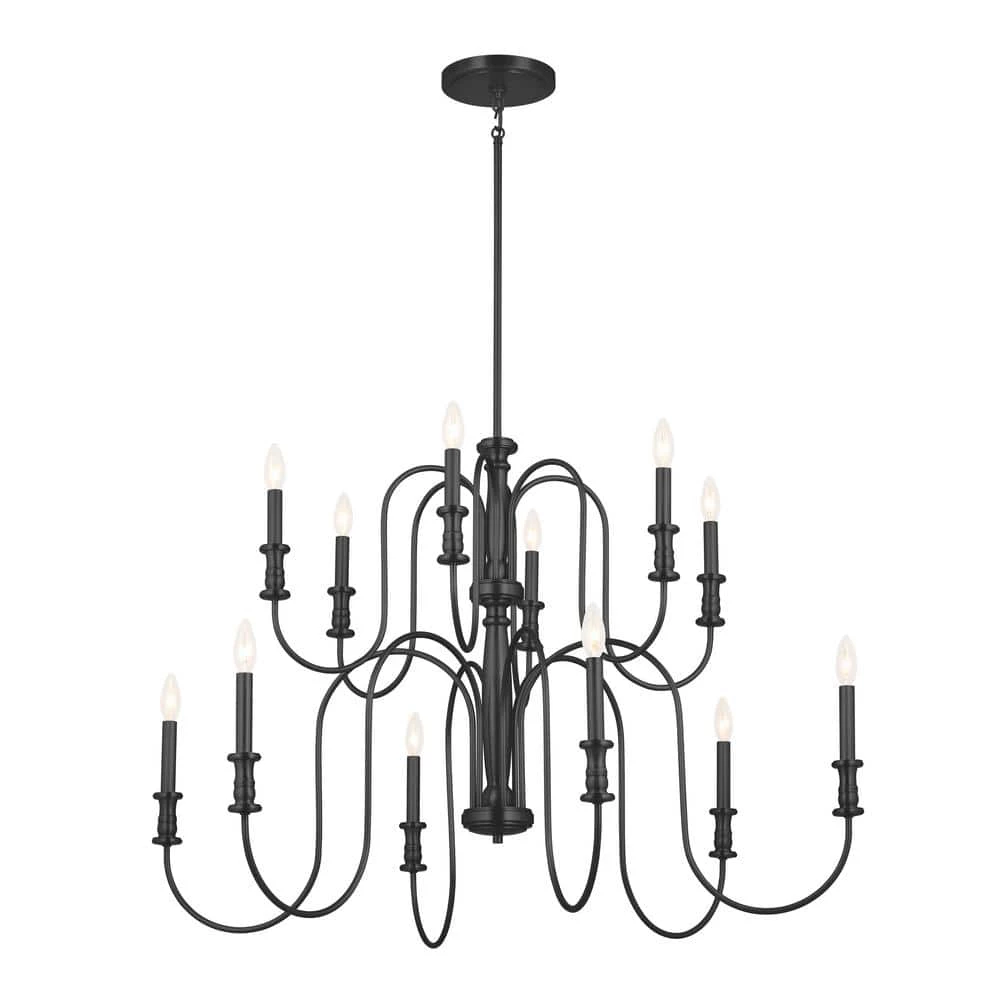 Karthe 12-Light Black Vintage Dining Room Chandelier by KICHLER 3 Karthe 12-Light Black Vintage Dining Room Chandelier by KICHLER