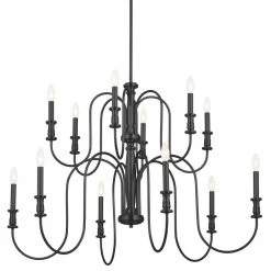 Karthe 12-Light Black Vintage Dining Room Chandelier by KICHLER 12 Karthe 12-Light Black Vintage Dining Room Chandelier by KICHLER -Kichler Sales black kichler chandeliers 52472bk c3 1000